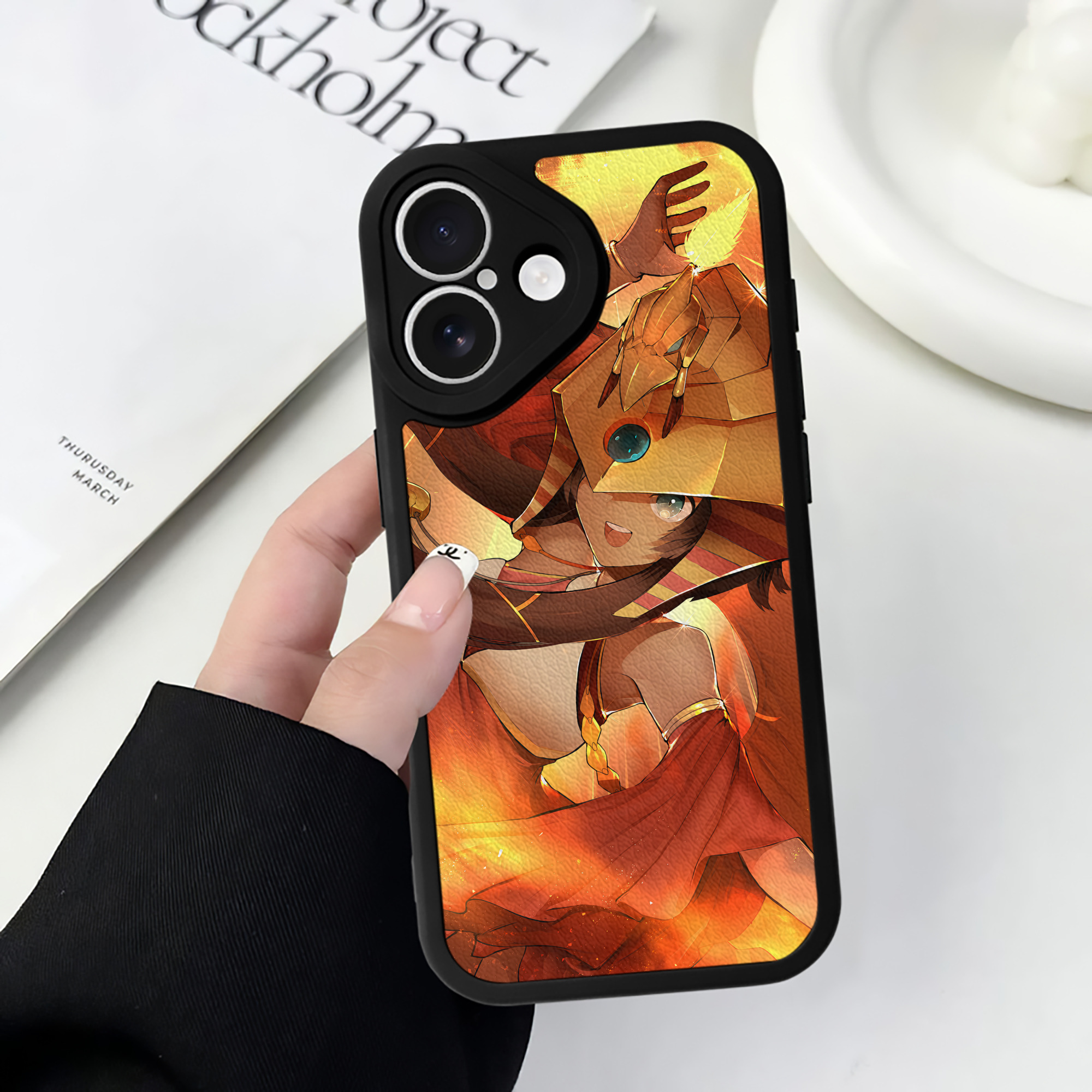 （画像用） 遊☆戯☆王 Yu-Gi-Oh! 【iPhone 16シリーズ対応】シリコンスマホケース（レザー調） 材質：シリコン